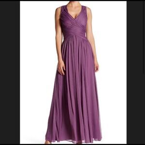 Vera wang dress plum purple chiffon maxi bridesmaid gown 4